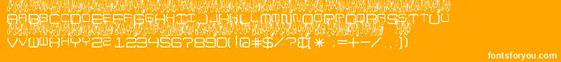 フォントUpInFlamesToo – オレンジの背景に白い文字