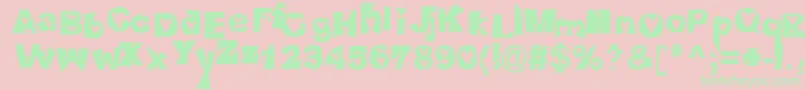 Heartlessvalium Font – Green Fonts on Pink Background