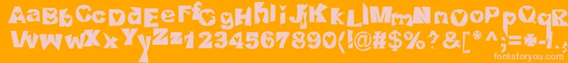 Heartlessvalium Font – Pink Fonts on Orange Background