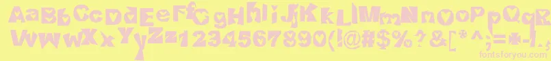 Heartlessvalium Font – Pink Fonts on Yellow Background