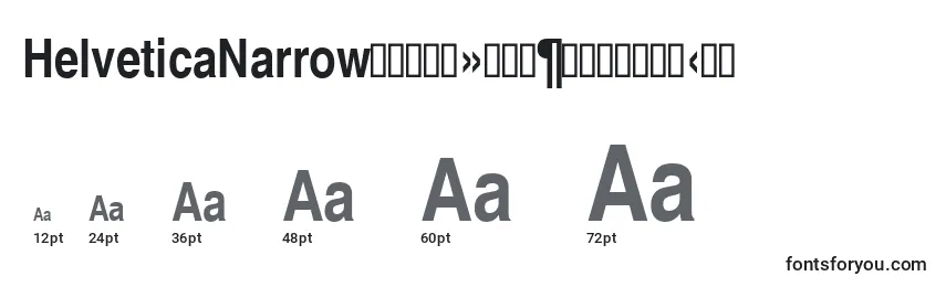 Größen der Schriftart HelveticaNarrowРџРѕР»СѓР¶РёСЂРЅС‹Р№
