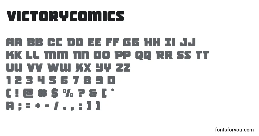 A fonte Victorycomics – alfabeto, números, caracteres especiais