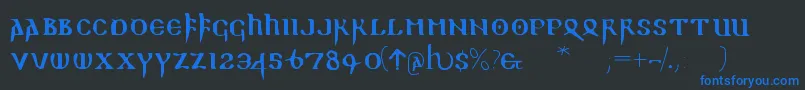 Readablegothic Font – Blue Fonts on Black Background