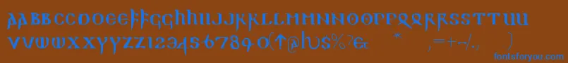 フォントReadablegothic – 茶色の背景に青い文字