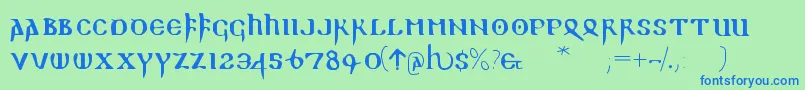 Readablegothic Font – Blue Fonts on Green Background