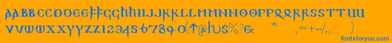 Readablegothic Font – Blue Fonts on Orange Background