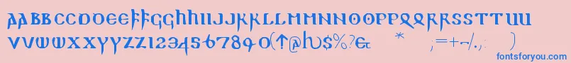 Readablegothic Font – Blue Fonts on Pink Background