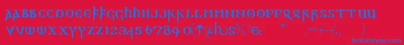 Readablegothic Font – Blue Fonts on Red Background