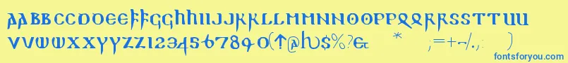 Readablegothic Font – Blue Fonts on Yellow Background