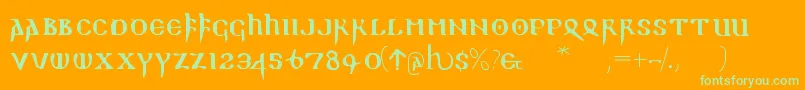 Readablegothic Font – Green Fonts on Orange Background
