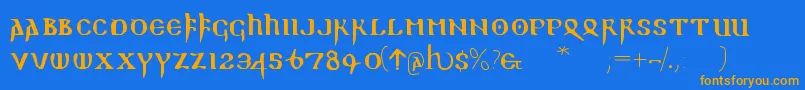 Readablegothic Font – Orange Fonts on Blue Background
