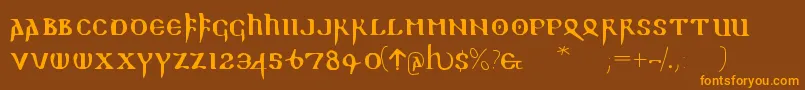 Readablegothic Font – Orange Fonts on Brown Background