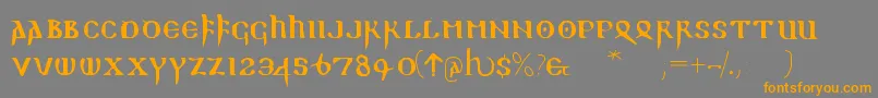 フォントReadablegothic – オレンジの文字は灰色の背景にあります。