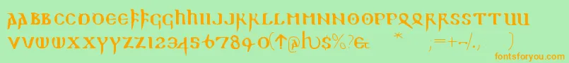 Readablegothic Font – Orange Fonts on Green Background