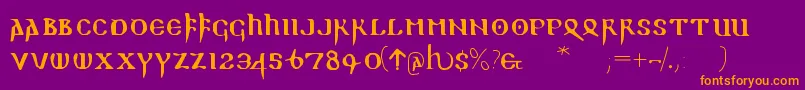 Readablegothic Font – Orange Fonts on Purple Background