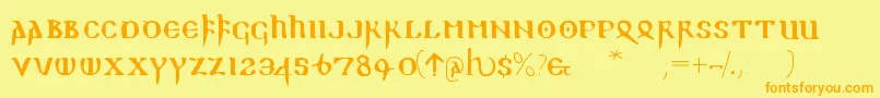 Readablegothic Font – Orange Fonts on Yellow Background