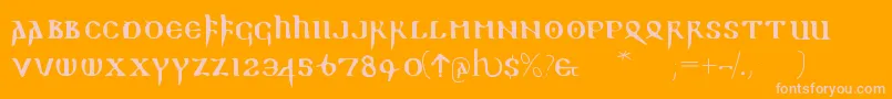 Readablegothic Font – Pink Fonts on Orange Background