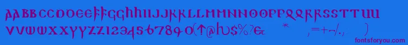 Readablegothic-Schriftart – Violette Schriften auf blauem Hintergrund