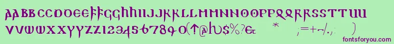Readablegothic Font – Purple Fonts on Green Background