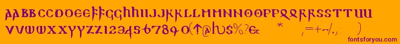 Readablegothic Font – Purple Fonts on Orange Background