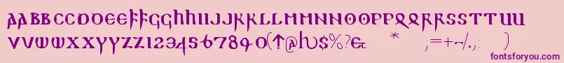 Readablegothic Font – Purple Fonts on Pink Background