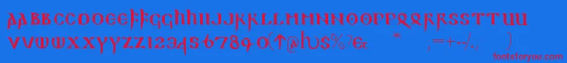Readablegothic Font – Red Fonts on Blue Background