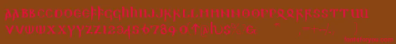 Readablegothic-fontti – punaiset fontit ruskealla taustalla