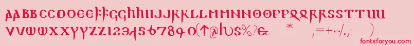 Readablegothic Font – Red Fonts on Pink Background