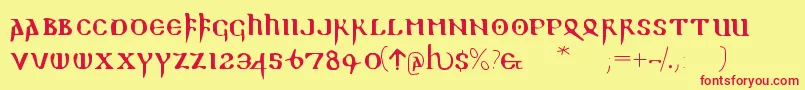 Readablegothic Font – Red Fonts on Yellow Background