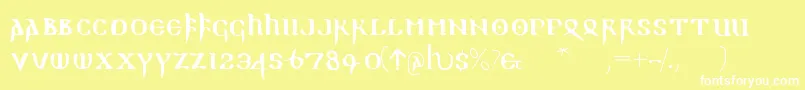 Readablegothic Font – White Fonts on Yellow Background