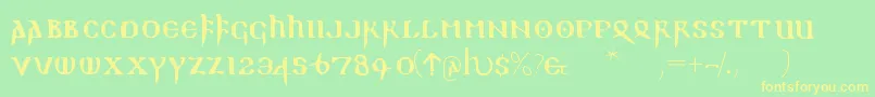 Readablegothic Font – Yellow Fonts on Green Background