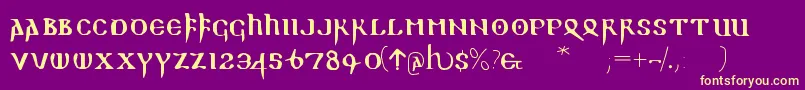 Readablegothic Font – Yellow Fonts on Purple Background