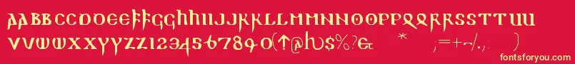 Readablegothic Font – Yellow Fonts on Red Background