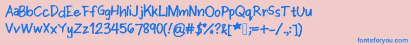 フォントCjfont1 – ピンクの背景に青い文字