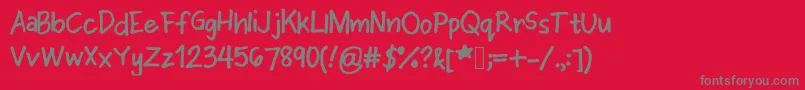 フォントCjfont1 – 赤い背景に灰色の文字