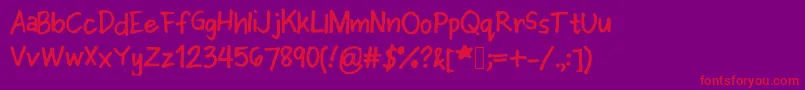 Cjfont1 Font – Red Fonts on Purple Background