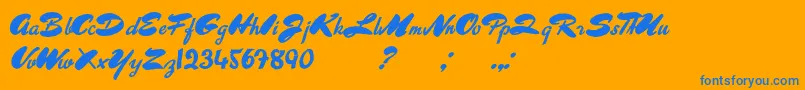 AboutSweetMemories Font – Blue Fonts on Orange Background