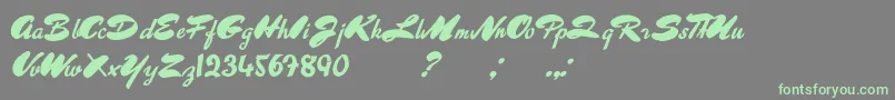 Czcionka AboutSweetMemories – zielone czcionki na szarym tle