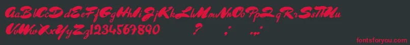 フォントAboutSweetMemories – 黒い背景に赤い文字