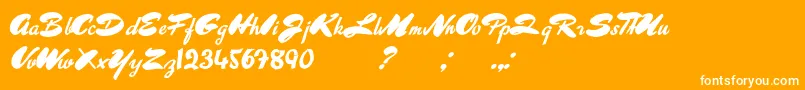 Czcionka AboutSweetMemories – białe czcionki na pomarańczowym tle