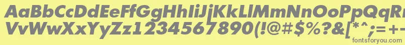 AFuturicablackItalic-Schriftart – Graue Schriften auf gelbem Hintergrund