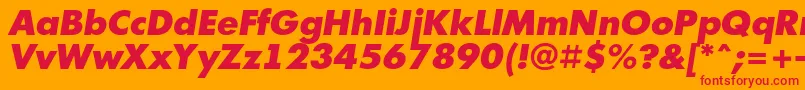 AFuturicablackItalic Font – Red Fonts on Orange Background