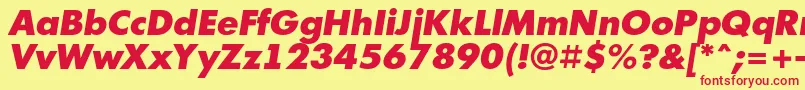 AFuturicablackItalic-Schriftart – Rote Schriften auf gelbem Hintergrund