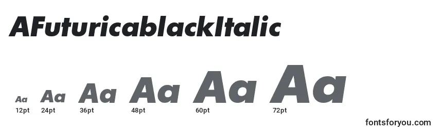 AFuturicablackItalic-fontin koot