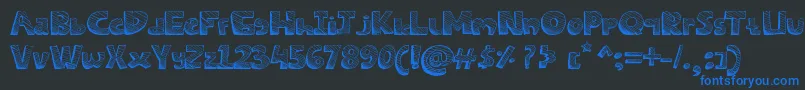 Czcionka SketchesFont – niebieskie czcionki na czarnym tle