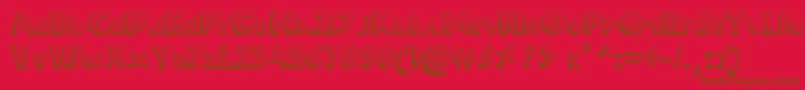 SketchesFont-Schriftart – Braune Schriften auf rotem Hintergrund