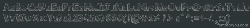 SketchesFont-fontti – harmaat kirjasimet mustalla taustalla