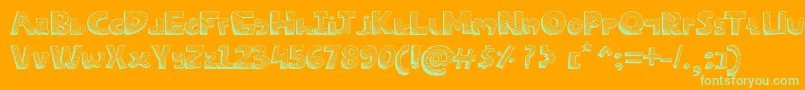 SketchesFont Font – Green Fonts on Orange Background