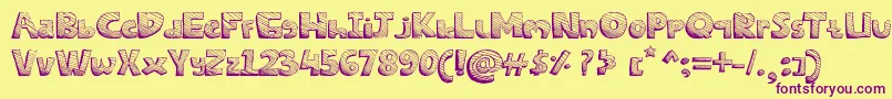 SketchesFont-fontti – violetit fontit keltaisella taustalla