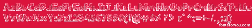 Czcionka SketchesFont – białe czcionki na czerwonym tle
